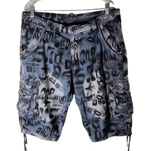 Fashion graphic men's cargo shorts size 36
